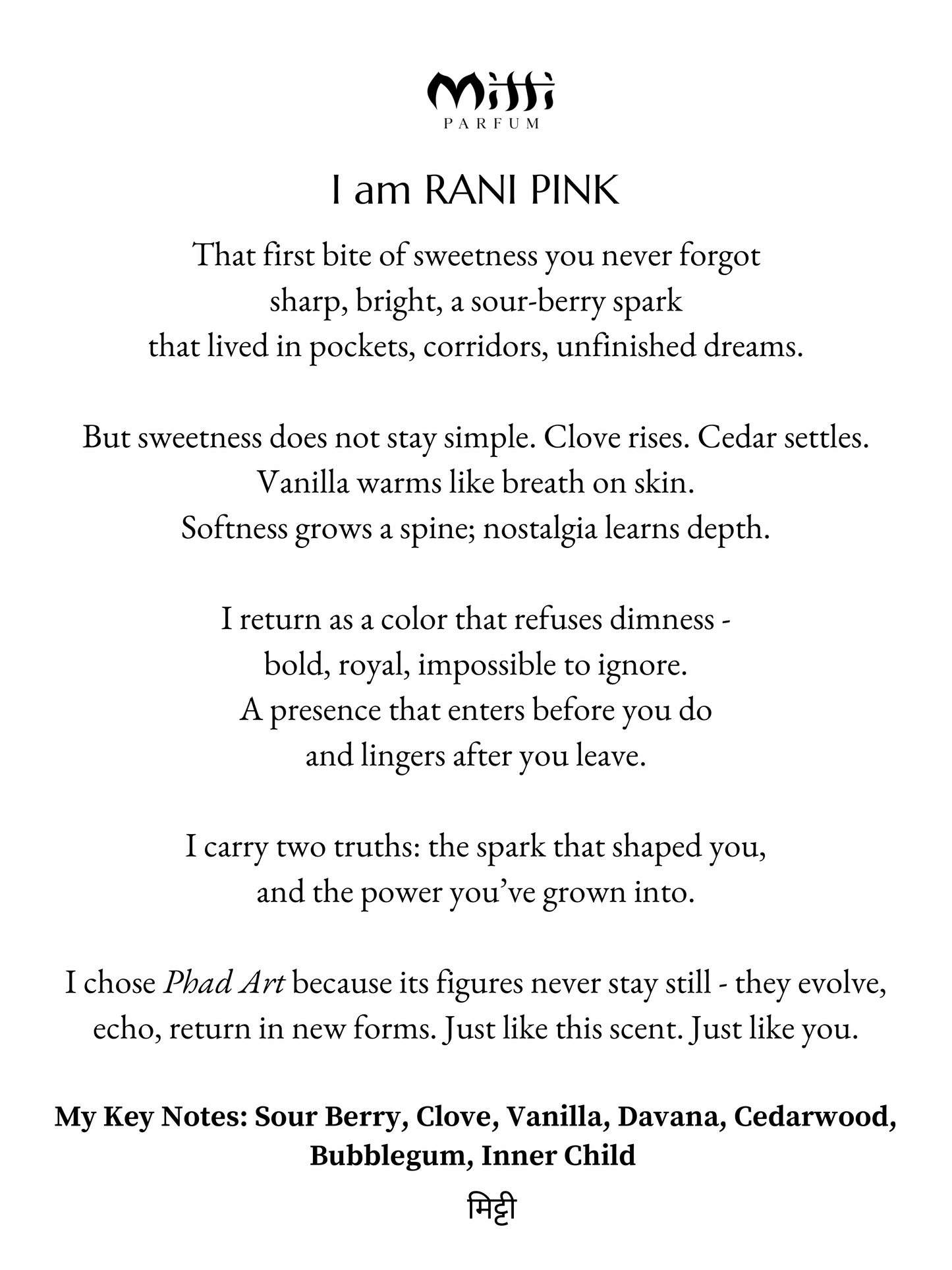 MITTI PARFUM - RANI PINK (Full Bottle)