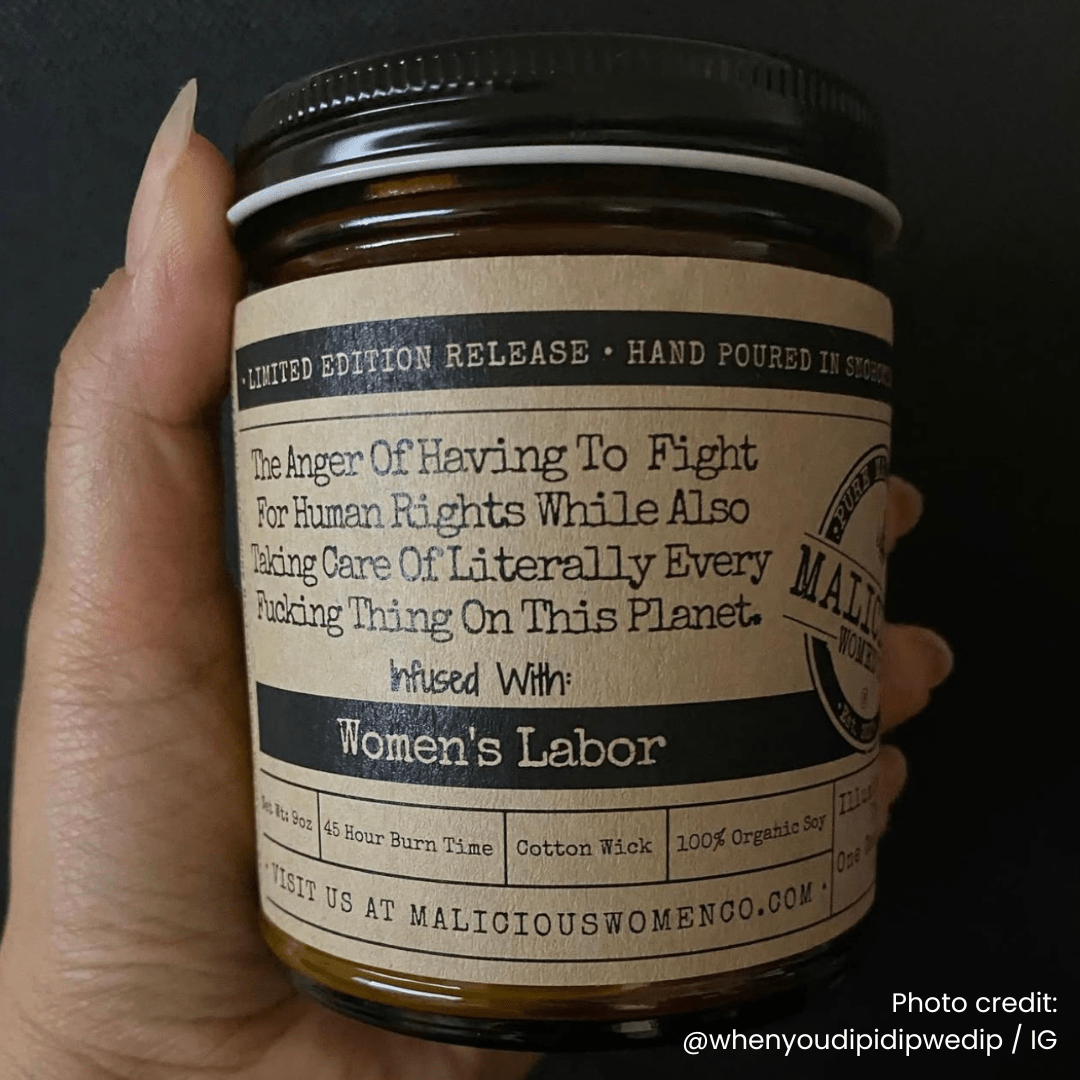 Malicious Women Co. The Anger of Having to Fight for Human Rights 9 oz Soy Wax Political Feminist Candle | Luxury Hand-Poured Eco-Friendly Scented Gift USA