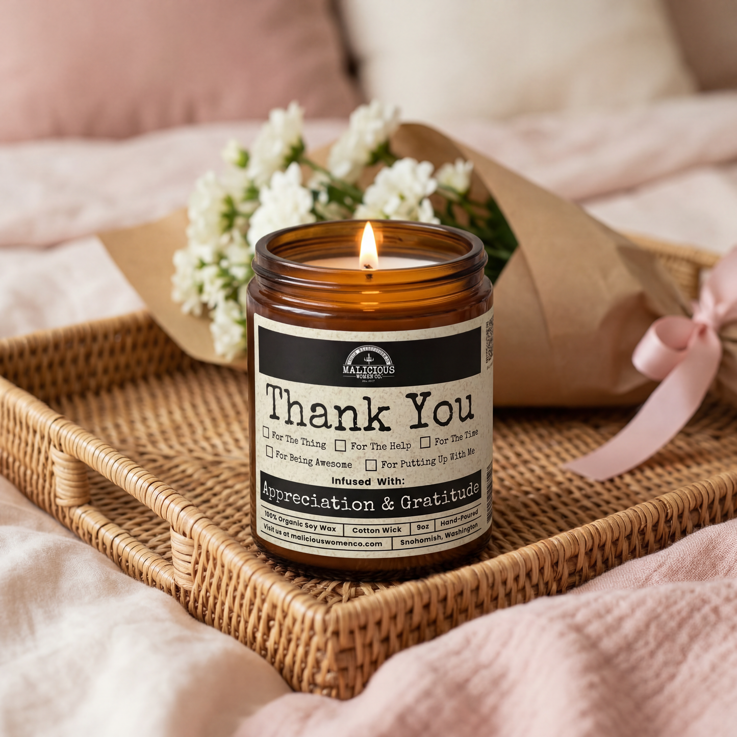 All The Thanks | 9oz Funny Candle | Malicious Women Co.