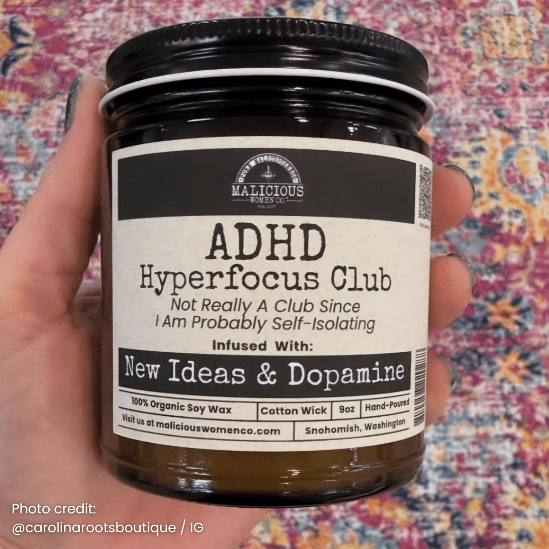 ADHD Hyperfocus Club 9oz Mental Health Candle Malicious Women Co