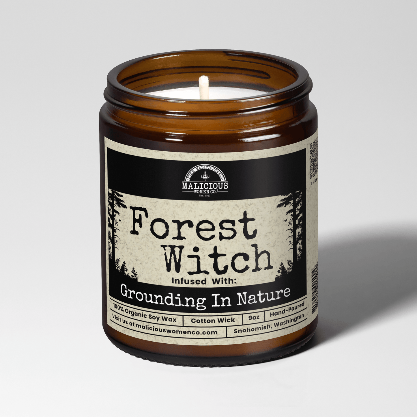 Malicious Women Co. Forest Witch 9 oz Soy Candle | Natural Aromatherapy Candle 40+ Hr Burn Home Gift Decor