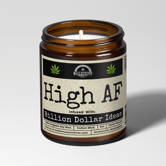 High Af 9oz Funny Candle Malicious Women Co