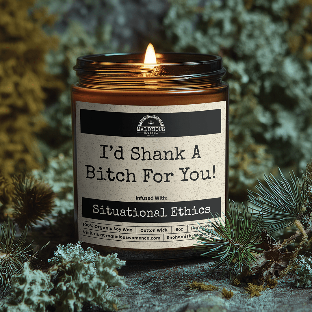 Malicious Women Co. Id Shank A B*tch For You 9oz Bestie Candle | Soy Scented Luxury Funny Gift Candle Handmade in USA