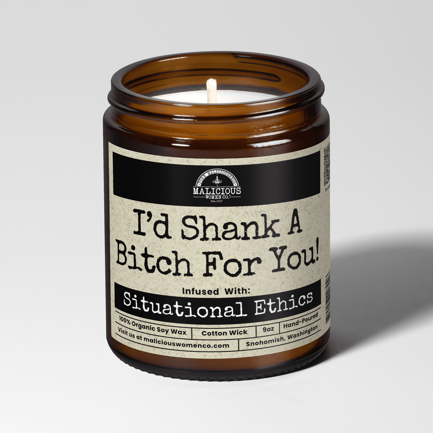Malicious Women Co. Id Shank A B*tch For You 9oz Bestie Candle | Soy Scented Luxury Funny Gift Candle Handmade in USA