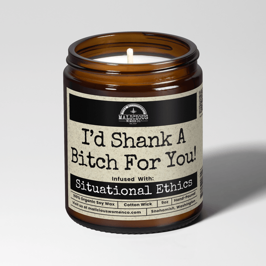 Malicious Women Co. Id Shank A B*tch For You 9oz Bestie Candle | Soy Scented Luxury Funny Gift Candle Handmade in USA