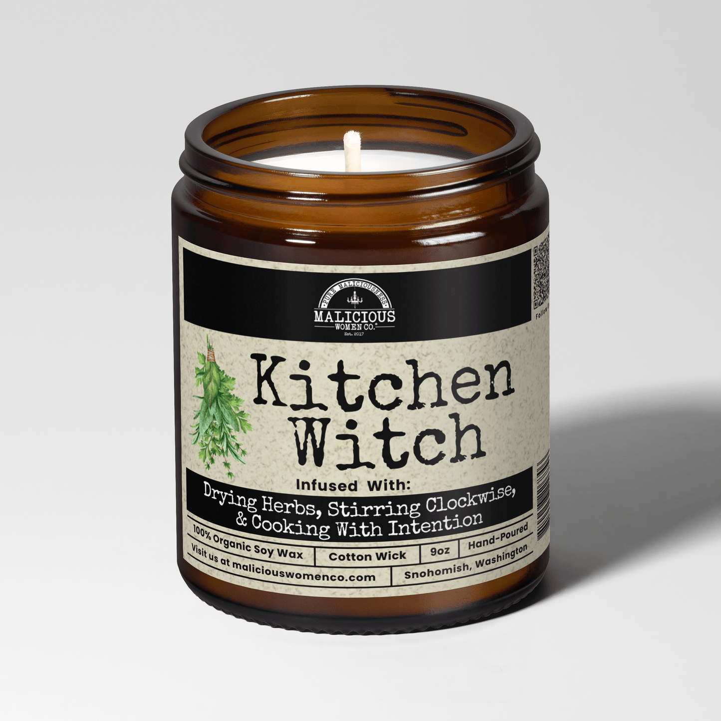 Malicious Women Co. Kitchen Witch 9oz Soy Candle | Intentional Aromatherapy Candle Ritual Glow