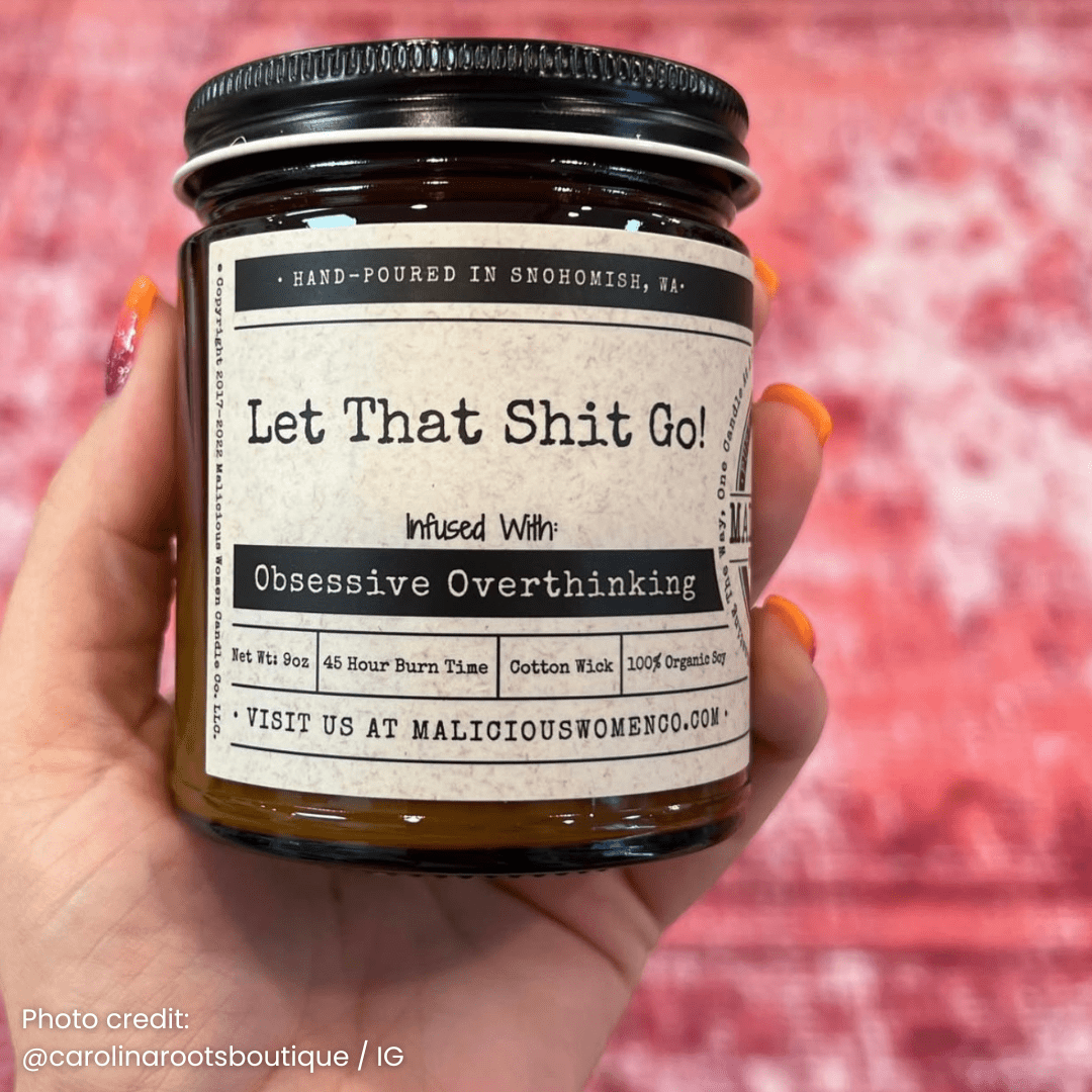 Malicious Women Co. Let That Sh*t Go 9 oz Soy Candle | Scented Aromatherapy Candle for Stress Relief Fragrance Gift
