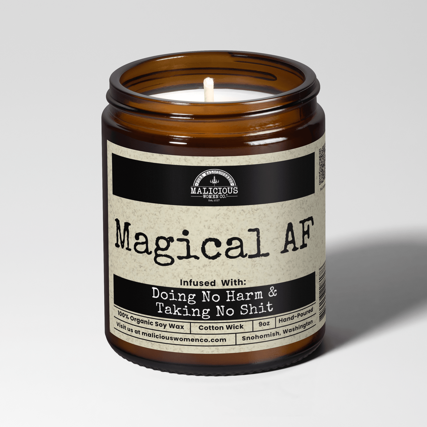 Malicious Women Co. Magical AF 9 oz Soy Witch Candle | Self-Care Mental Health Gift for Women & Men | USA-Made Aromatherapy Candle