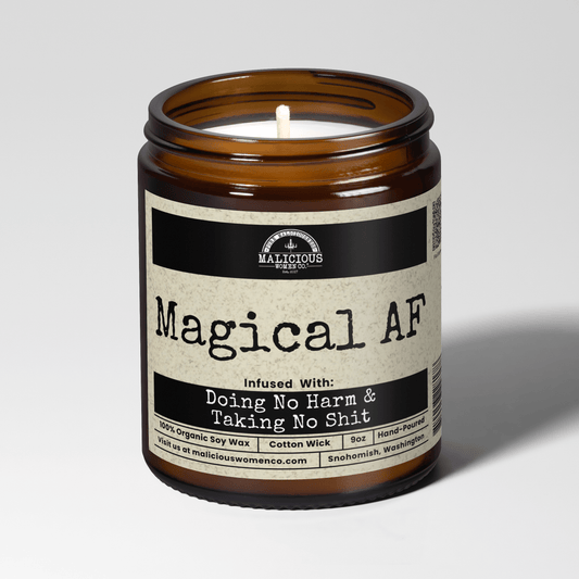 Malicious Women Co. Magical AF 9 oz Soy Witch Candle | Self-Care Mental Health Gift for Women & Men | USA-Made Aromatherapy Candle