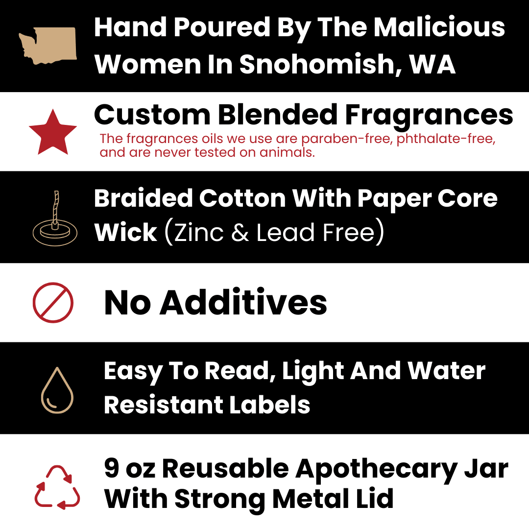 Malicious Women Co. Sober AF Mental Health Candle 9 oz | Natural Soy Wax Candle, Long-Lasting Clean Burn, Amber Jar Gift Candle USA