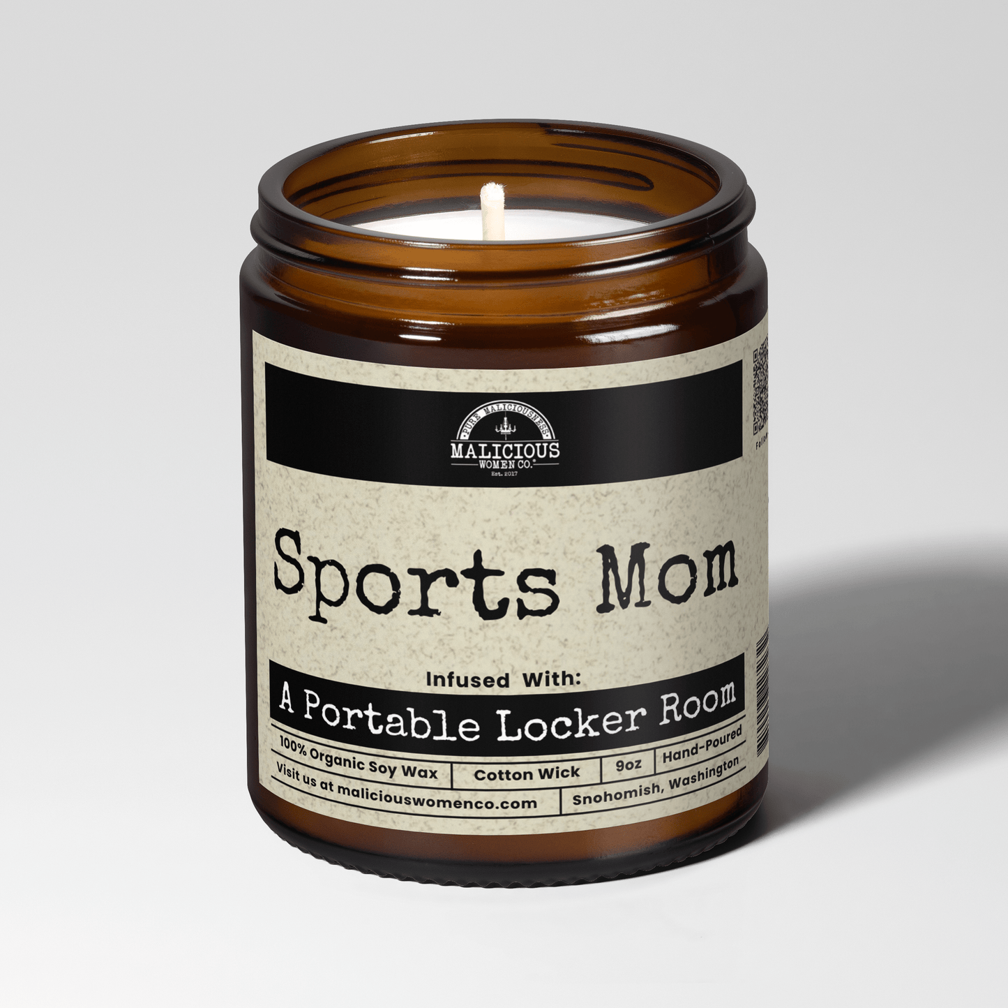 Sports Mom Scented Candle 9 oz | Natural Soy Wax Candle, Long-Lasting Candle, Amber Jar Home Fragrance Gift for Women & Men