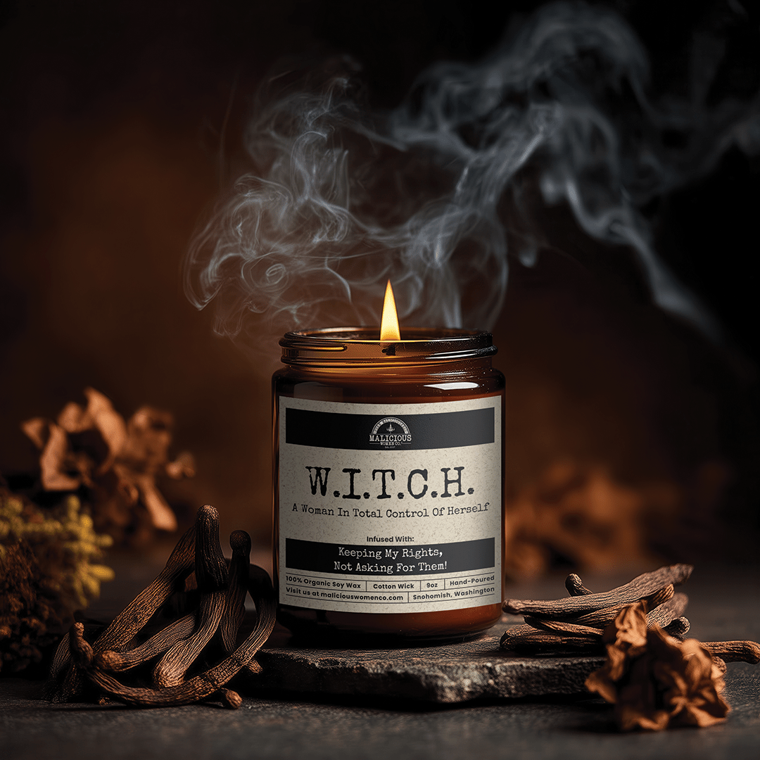 Malicious Women Co. W.I.T.C.H 9 oz Witch Candle | Soy Scented Gift for Men and Women | Home Decor Relaxation Decor Candle