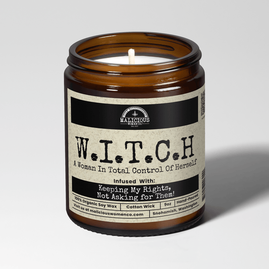 Malicious Women Co. W.I.T.C.H 9 oz Witch Candle | Soy Scented Gift for Men and Women | Home Decor Relaxation Decor Candle